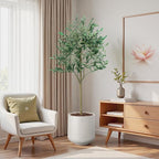 5FT Artificial Olive Tree,Artificial Plants Indoor,Faux Olive Tree Olive Trees Artificial Indoor with Natural Wood Trunk and Realistic Leaves and Fruits (5FT)