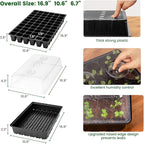 SOLIGT 60 Cell Seed Starter Kit with Grow Light and Heat Mat, Seed Starter Tray with Higher 4.3” Humidity Dome, Flexible Light Positioning for Seed Starting & Seedling Growth