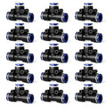 5/16 Inch Drip Irrigation Tee Connectors, Barbed T Fittings for 5/16" Tubing, Quick-Install Leak-Resistant Splitters for Garden & Drip Irrigation Systems, 15 Pack