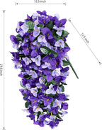 Faux Bougainvillea Artificial Flowers Plants for Outdoor Outside Spring Decoration, 2pcs Fake Silk Long Trailing Vines UV Resistant Realistic for Front Door Porch Planter Urn Patio Balcony Yard, Mix