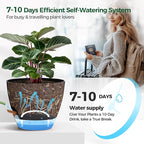 T4U 2 Pack 8 Inch Self Watering Pots - Water Level Indicator & Deep Reservoir, Mess-Free Planter for Busy People, Beginners & Gardeners, Pothos/Herbs/Snake Plants, Indoor Outdoor Use (Black)