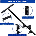 Heavy Duty Manual Garden Auger Drill 6" x 42" Post Hole Digger Hand Spiral Drill for Digging Planting Bulb Bedding