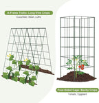 Amoskey Cucumber Trellis, Garden Trellis for Climbing Plants Outdoor, Foldable A-Frame Trellis, Cucumber Trellis for Raised Bed for Cucumbers, Peas, or Tomatoes (Green, Bold Large Grid 46''H*36'W)