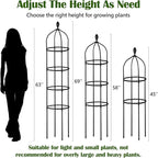 2 Pcs Garden Obelisk Trellis for Climbing Plants Outdoor 6 Ft Rose Bush Round Trellis for Pots Rustproof Metal Plant Flower Trellises for Clematis Vine Jasmine Support Outdoor Indoor