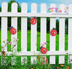 GIFTME 5 Metal Garden Yard Art Decorative 4 Pack Ladybugs Outside Garden Wall Sculptures(RED)