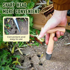 Plant Hole Digger for Planting, Seed Dibber Garden Tool, Hand Dibbler Seed Planter Tool,Bulb Planter Tool, Seeds Transplanting Plants Planting Bulbs, T Wooden Handle - Easy to Drill Holes (2PCS)