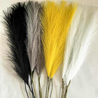 LSKYTOP Yellow Pampas Grass Decor,23Inch 16pcs Faux Pampas Grass Bouquets Artificial Pampas Fake Pampas Flower for Home Living Room Bedroom Vase Decor