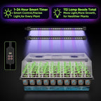 BlumWay 120-Cell Self-Watering Seed Starter Tray with Grow Light, 1-24H Timer, Seed Starter Kit with 4.02" Humidity Dome, Seedling Tray for Indoor Plant Starter, Plant Germination Trays-Black
