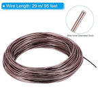PATIKIL 3mm Bonsai Training Wire, 1 Roll Floral Wire Stems Anodized Aluminum Tree Wire 95 Feet Total for Gardening Branch Fixing, Brown