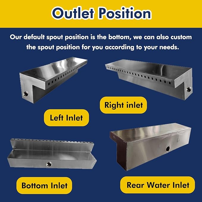 Heavy Duty 62in Waterfall Spillway Kit - Durable PVC Connector for Ponds & Fountains, Perfect Outdoor Water Feature for Garden & Patio Landscape Enhancement