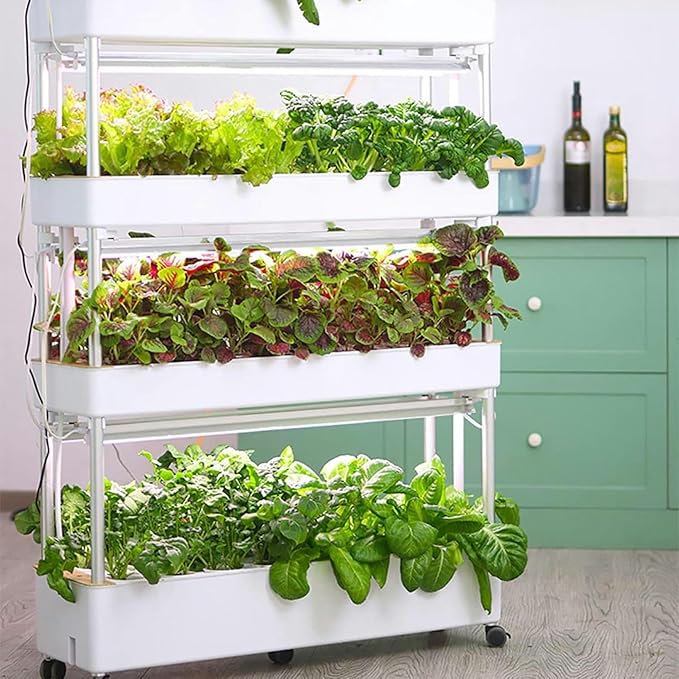 FLTRGO Indoor Garden Hydroponic Growing System,3/4 Tier Hydroponics Tower Set,Hydroponic Planter,Plant Vertical Hydroponics,Suitable for Planting Leafy Vegetables,Stem Vegetables
