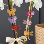 36Pcs Orchid Clips - Cute Butterfly & Dragonfly Plant Clips Orchid Support Clips - Portable Vine Clips for Support Garden Plant Flower Vine, Multicolor