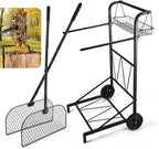 CAROD Extra Leaf Grabber Rake with Leaf Bag Cart Combo, Lightweight Metal Leaves Rakes, Leaf Collector for Gardening, Leaf and Grass Picker Upper, Efficient and Labor-Saving No Bending Over