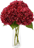 Leftover 3 Pcs Fall Hydrangea Artificial Flowers,21" Real Touch Faux Hydrangea Flowers and 3 PCS Butterflies Fall Hydrangea Stems,Fall Floral Arrangement Centerpiece Table,Wedding,Home Decor
