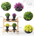 Zerzsy 4 Pack Cute Small Fake Plants with Creative Human Shaped Pots, Fake Plants Artificial Greenery Potted for Home Decor Indoor Shelf Desk Tabletop (Black)