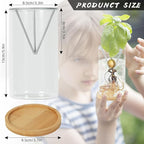 Bylion Avocado Tree Growing Kits, Avocado Growing Vase Wooden Base Avocado Seed Starter Vase Glass Plant Pot Easy Seed Sprout Starter Gift for Women Gardening Lovers Home Office Table Decoration