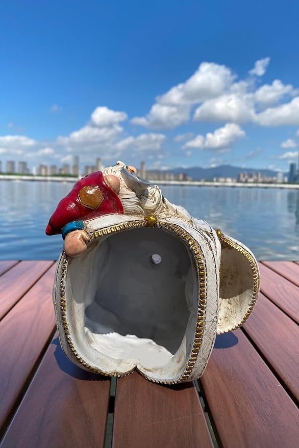 Cute Planter Gnome Plant Pots for Succulent Unique Resin Flower Pot with Drainage Hole Funny Gifts for Plant Lovers