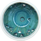 W&W Orchid Pot with Holes and Saucer for Repotting, Teal Mix, 6.5"
