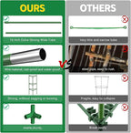 6 Pack Large Tomato Cage for Garden Up to 49" H X 16" W Metal Plant Support Stakes with Clips Triangle Pea Cages Cucumber Trellis for Vegetables Pots Vines Flowers Climbing Plants