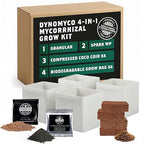 DYNOMYCO Mix 4-in-1 Mycorrhizal Grow Kit for Bigger Yields & Healthier Plants - Includes Concentrated Mycorrhizae, MHB & Bio-stimulants, Premium Coco Coir, and Biodegradable Grow Bags