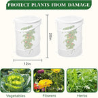 2-Pack Pop Up Plant Covers, Heavy Duty 12"x20" Mesh Plant Cover & Garden Cloche with Ground Stakes, Windproof Plant Protector Tent for Tomato & Strawberry (Protection from Birds & Animals)