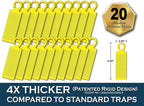 MaxGuard (20 Pack) Yellow Sticky Hanging Traps - Catch and Kill Fungus Gnats, Whiteflies, Mosquitos, Aphids, Leaf Miners, Flying Insect Catcher Glue Trappers for Indoor or Outdoor