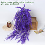 RECUTMS Artificial Hanging Plants Fake Plants Greenery Vines Aritificial Plants Eucalyptus Purple Leaves Hanging Vines Plant Colorful Outdoor Faux Vines Wall Decoration(Pure Purple)