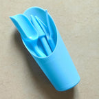 PENCK Soil Scoop for Indoor Plants - Plastic Mini Garden Plant Care Shovel Hand Tools Transplanting Succulent Cultivation Digging Scoops Kits, Blue