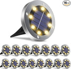 OULONGER Solar Ground Lights 16Pack, Garden Solar Outdoor Waterproof Pathway Bright In-Ground Lights Outdoor Lighting Decor for Lawn, Patio, Yard, Driveway,Walkway Warm Light