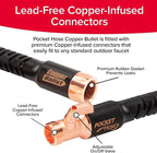 Pocket Hose 75 FT Copper Bullet Expandable Garden Hose w/10 Pattern Thumb Spray Nozzle AS SEEN ON TV 650psi 3/4 in Patented Lead-Free Ultra-Lightweight Solid Copper Anodized Aluminum
