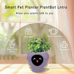 Smart Plant Pot with Expression, AI Intelligent Flower Pot for Indoor Decoration, Smart Garden Pot with Water/Light/Temperature Sensors, Ivy AI Planter (Purple（Big）)