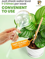8 pc Plant Watering Globes Plastic - Automatic Plant Waterer Set Include Accessories for Indoor and Outdoor Pots - Self Watering Planter Insert System with Plastic Bulbs, Gift for Gardener (8 Globes)