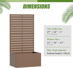 Casaphoria Metal Raised Garden Bed with Trellis, 59"x30"x12" Planter Box for Climbing Plants, Vegetables & Vines, Features Drainage Holes and Privacy Screen (Black-Louvered)