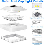 Peasur 4x4 Post Solar Lights 2 Pack, 2 Modes 16 LED Solar Post Cap Light Waterproof, Deck Fence Post Solar Lights Powered Outdoor, Fit 4x4 Wood/Vinyl Posts for Porch Patio
