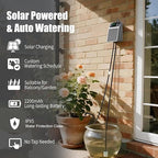 Solar Automatic Drip Irrigation Kit, Smart Timer Watering System for 10 Potted Plants, Plant Waterer for Balcony Garden Greenhouse Window Sill, Indoor Outdoor Use