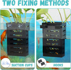 4 Pcs Aquarium Plant Holder, Fish Tank Plant Holder with Hooks and Suction Cups, Aquarium Planter Cups for Emersed Plants, Suitable for Aquatic Plant Cultivation and Water Feature Decoration.
