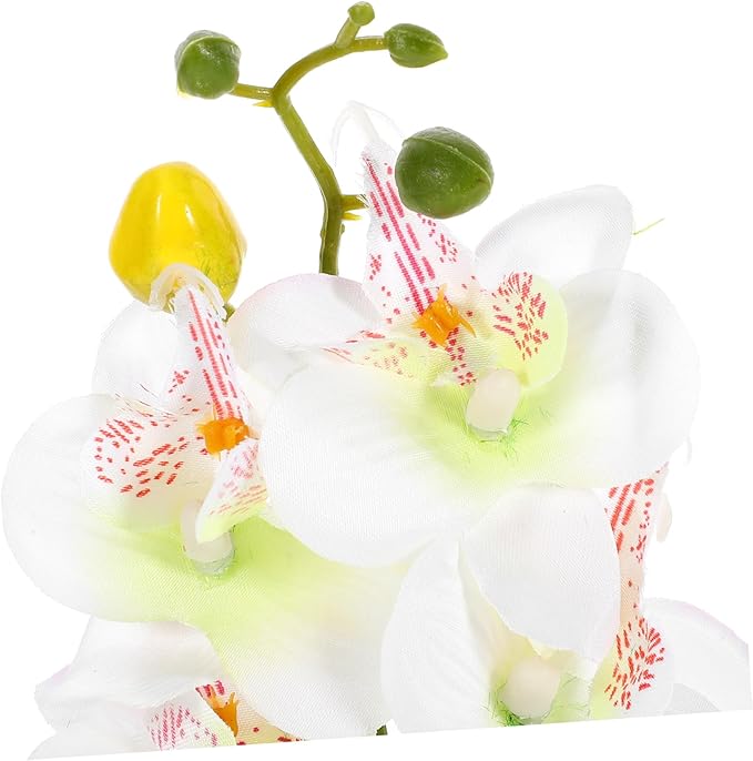 HEALLILY Artificial Orchid Bonsai Plant Faux Phalaenopsis Decoration for Home Office Wedding Table Centerpieces Potted Flower for Lively Indoor Atmosphere