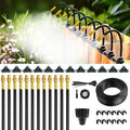 MIXC 50Ft 1/4" Drip Irrigation System,Garden Irrigation Kit with 12pcs 360° Adjustable Copper Nozzles,Automatic Watering System for Outdoor,Raised Bed,Potted Plant,Greenhouse Accessories for Yard