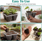 RooTrimmer 40 Pack Reusable 4-Cell Seed Starter Trays with Large Drainage Holes - Clear Transparent Trays for Root Growth Monitoring, Avoids Overwatering, Easy Transplant, Fits Standard 1020 Trays