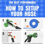 Heavy Duty Garden Hose 35 ft, Non-Expanding Flexible Water Hose, Kink Resistant Lightweight Hybrid Hose, Leakproof Hose Male to Female Fittings