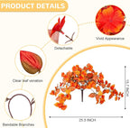 INXUGAO Fake Fall Flowers Artificial for Decoration 2PCS Faux Silk Fall Flowers Plants for Outdoors Outside Planters UV Resistant Looks Real for Front Door Porch Patio Garden Decor