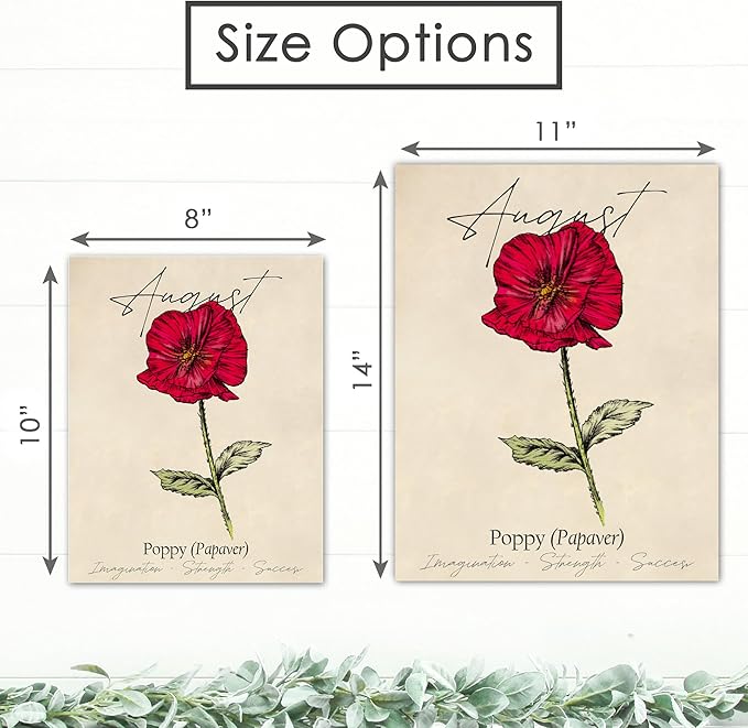 August Birth Flower Art Print - 8x10 (Unframed) | Capturing the Splendor of the August Birth Flower | Decor Accent for Birthdays and Special Occasions | Living Room Décor | Modern Home Décor