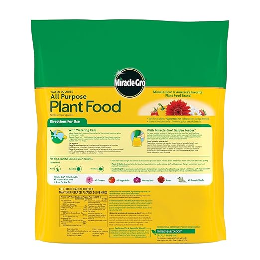 Miracle-Gro Water Soluble All Purpose Plant Food - Fertilizer For All Indoor or Outdoor Plants including Roses, Flowers, Vegetables, Houseplants, Trees, and Shrubs, 5.5 lb. Bag