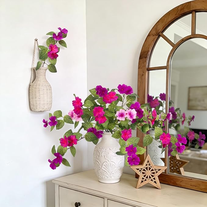 INXUGAO Artificial Fake Flowers for Outdoors Spring Decoration 2 Bundles Faux Flowers Plants for Outdoor Planters UV Resistant Silk Realistic Flowers for Outside Home Garden Front Porch Patio Décor