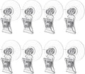 8 Pcs Aquarium Suction Cups with Clips Aquarium Suction Clips, Clear Plastic Cup Clip, Plant Leaf Seaweed Clip Underwater Feeder Fish Feeding Tool for Fish Tank