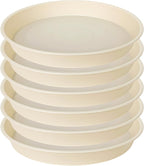 2 Pack of 10 inch Plant Saucer Gray, Heavy Duty Plastic Plant Saucer 10 inch Round, Durable Plant Tray for Pots, Plant Saucers for Indoors, Plant Trays for Planter 9"/10" (10", Beige)