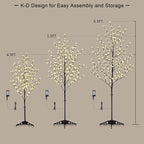 Lightshare Set of 3 LED Cherry Blossom Trees, 4FT 5FT and 6FT Lighted Artificial Trees for Decoration Inside and Outside, Home Patio Wedding Festival Christmas Decor