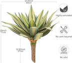 Artificial Agave Plant Outdoor 28” Tall, Large UV Resistant Fake Agave Plants with 23 Pre-Dusted Leaves, Faux Succulents Plant for Home Front Porch Patio Garden Yard Indoor Decor 2Pack