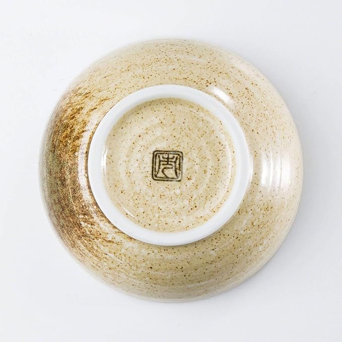 Wazakura Minoyaki Series Small Round Glazed Ikebana Flower Vase Made in Japan, Handpainted Floral Arrangement Pottery Supplies - Sand Beige