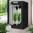 zazzy 2x2 Grow Tent 24"x24"x48"600D Mylar Hydroponic Indoor Plant Grow Tents with Observation Window, Tool Bag and Removable Waterproof Floor Tray for Plants